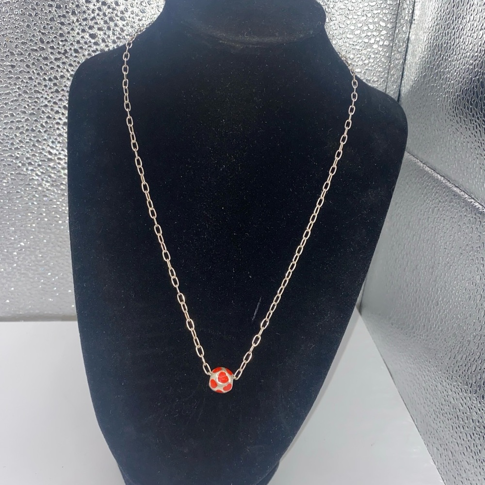 Vintage 925 Pandora Ale Ball Chain Heart Pendant Designs. 19” 9.09 grams - Picture 3 of 8